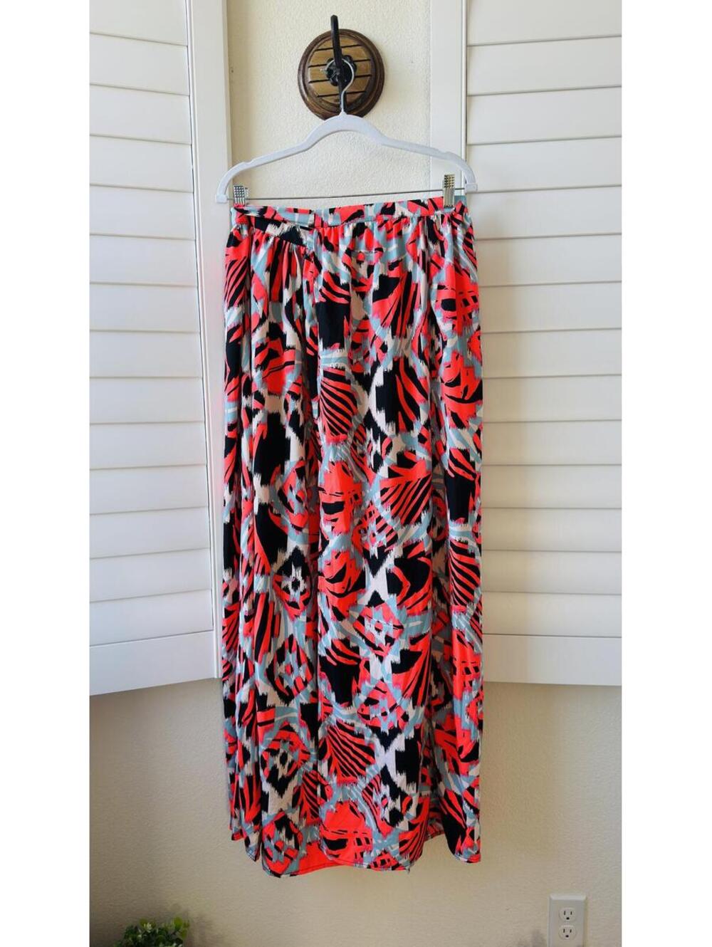 ASOS Vibrant Abstract Print Wrap Maxi Skirt - Size US 14